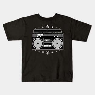 Old School Beats - Retro Hip Hop Boombox Kids T-Shirt